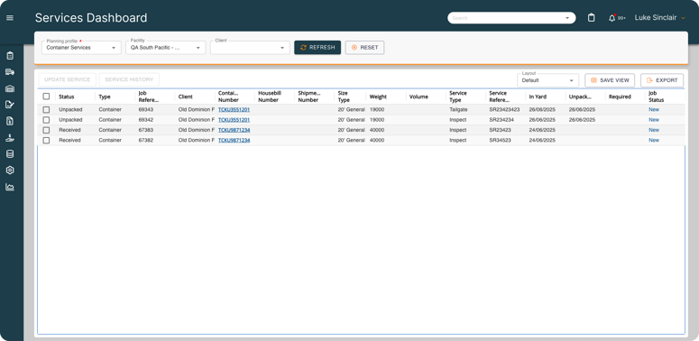 Software UI screen